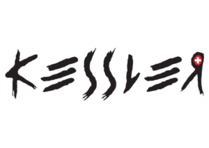 A black and white image of the word kessler.